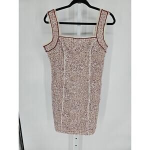 Worth New York Multicolored Knitted Sleeveless Square-Neck Sheath Dress Size 10